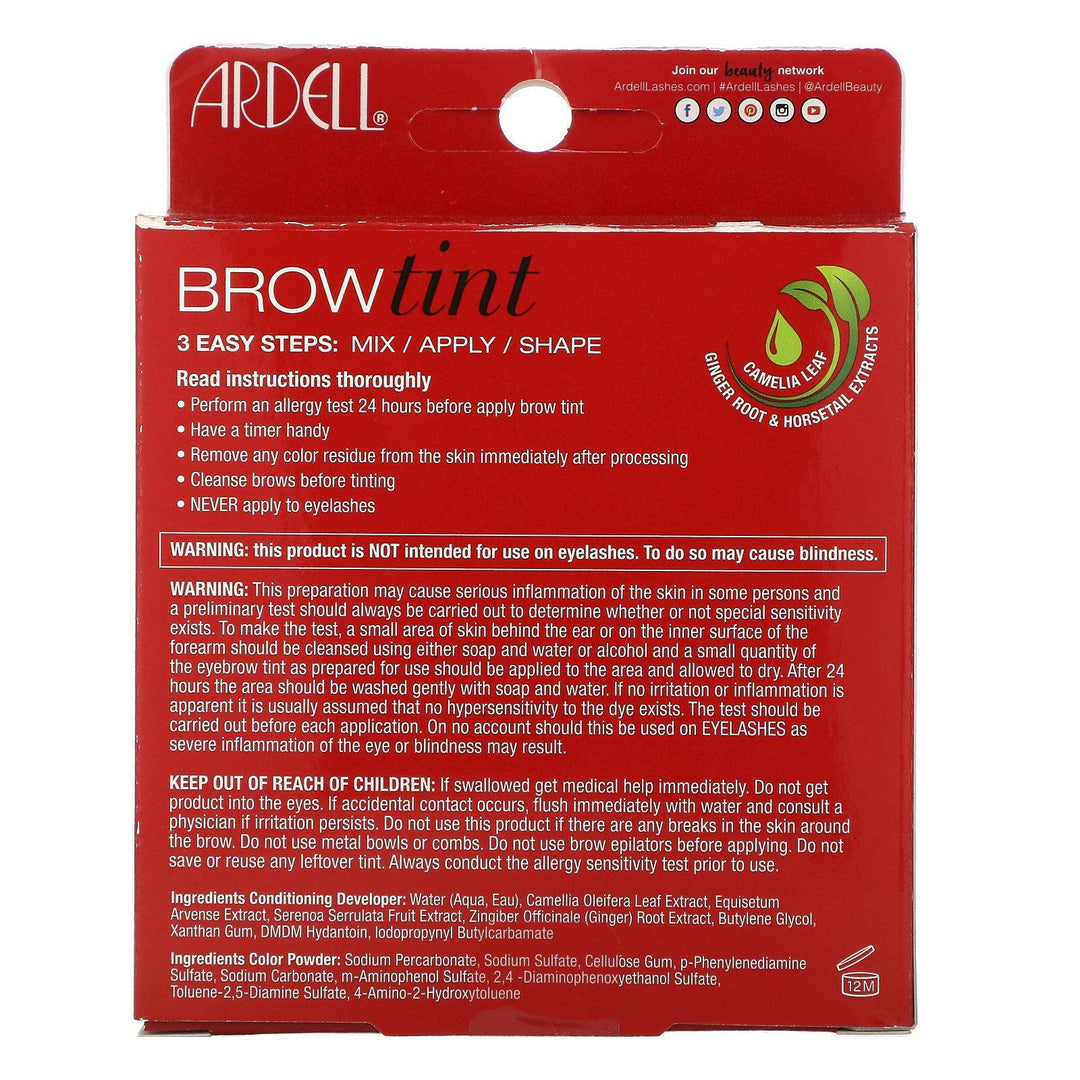 Ardell, Brow Tint, Soft Black, 5 Piece Set - HealthCentralUSA