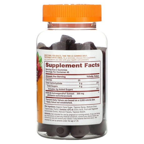 Sundown Naturals, Ashwagandha Gummies, Mixed Berry , 150 mg, 90 Gummies - Supply Center USA