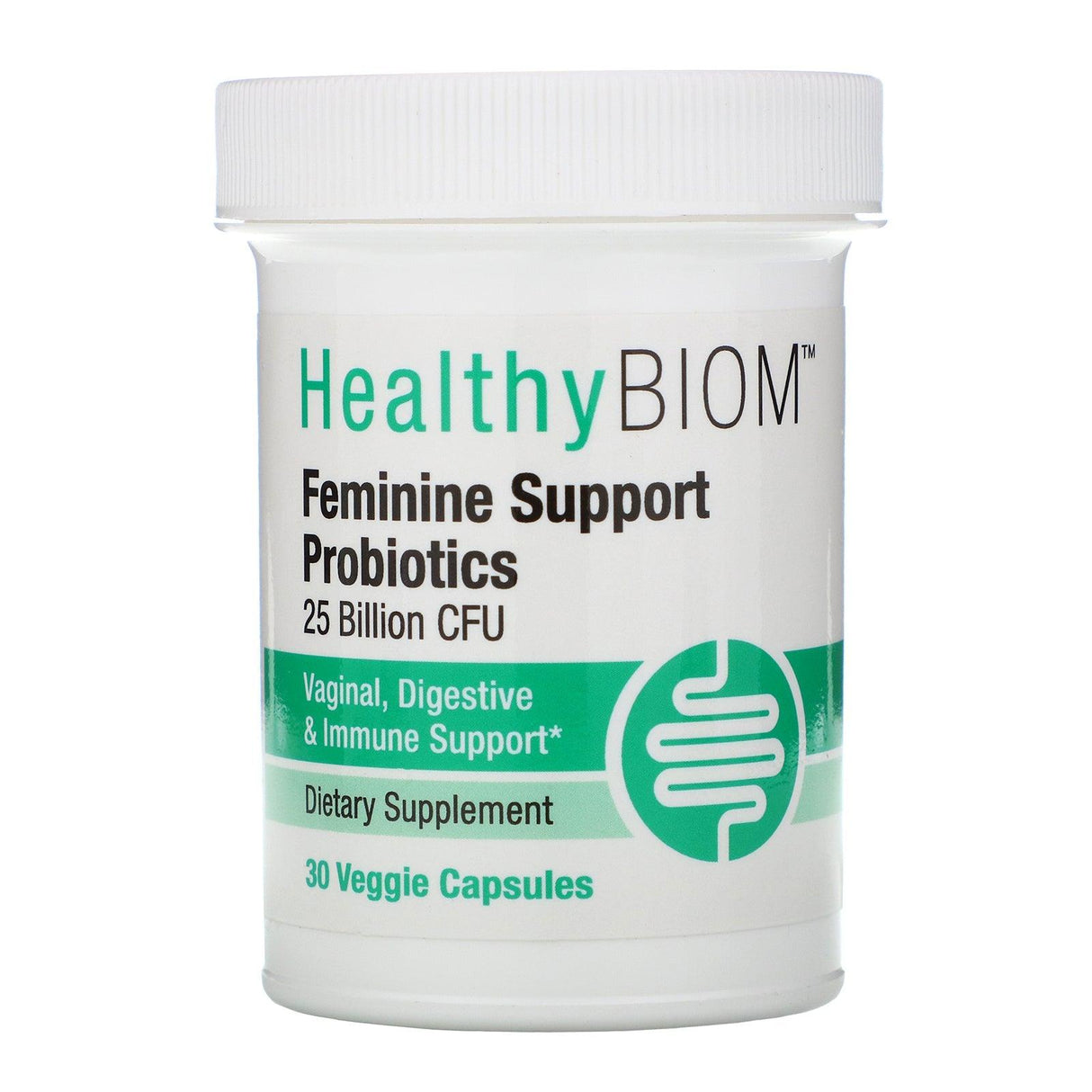 HealthyBiom, Feminine Support Probiotics, 25 Billion CFUs, 30 Veggie Capsules - Supply Center USA