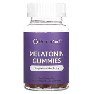 GummYum!, Melatonin Gummies, Natural Strawberry , 2.5 mg, 60 Gummies - Supply Center USA