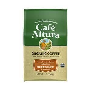 Cafe Altura, Organic Coffee, Morning Blend, Medium Roast, Whole Bean, 20 oz (567 g) - Supply Center USA