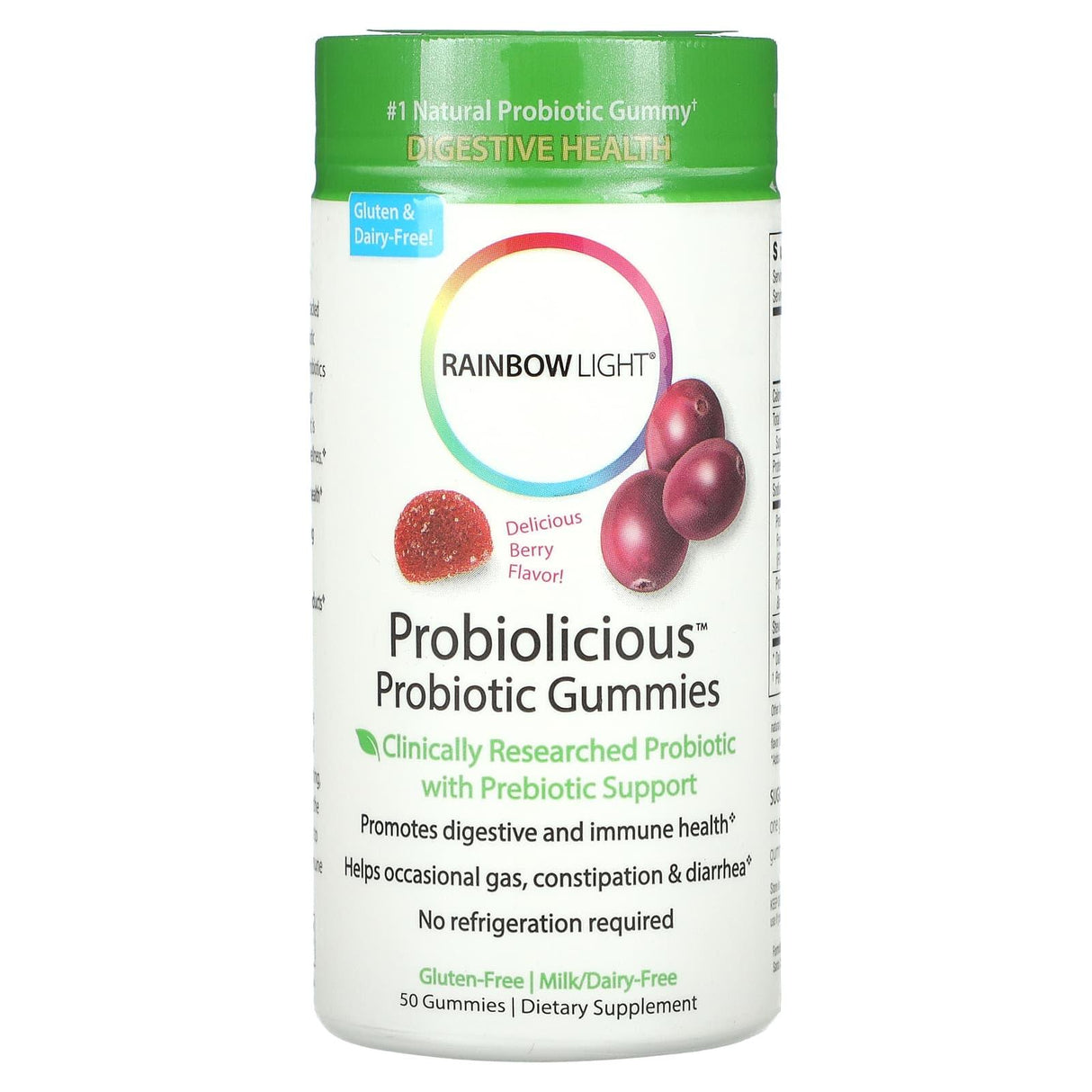 Rainbow Light, Probiolicious Probiotic Gummies, Delicious Berry, 50 Gummies - Supply Center USA