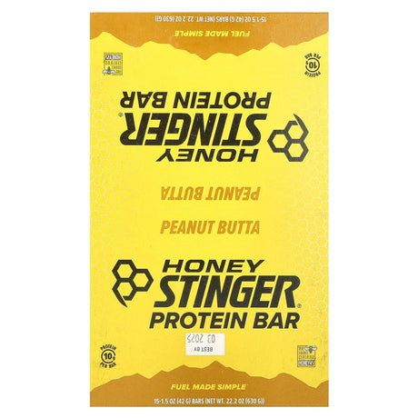 HoneyStinger, Protein Bar, Peanut Butta, 15 Bars, 1.5 oz (42 g) Each - Supply Center USA