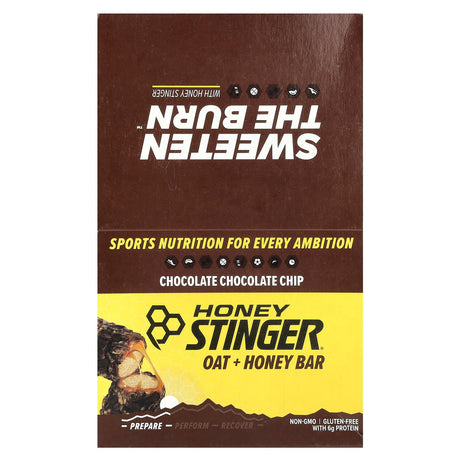 HoneyStinger, Oat + Honey Bar, Chocolate Chocolate Chip, 12 Bars, 1.48 oz (42 g) Each - Supply Center USA