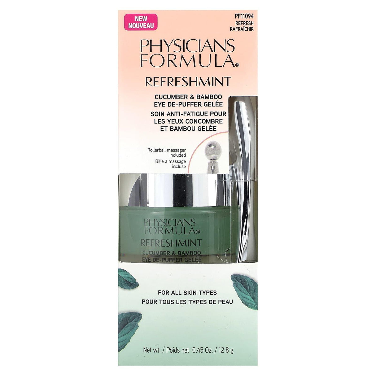 Physicians Formula, Refreshmint, Cucumber & Bamboo Eye De-Puffer Gelee, Refresh, 0.45 oz (12.8 g) - Supply Center USA