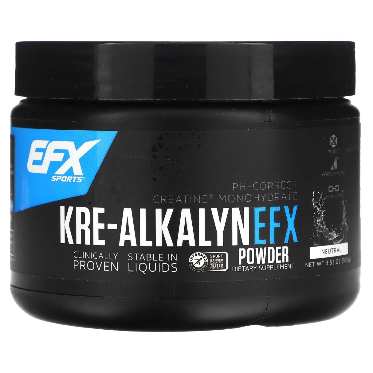 EFX Sports, Kre-Alkalyn EFX Powder, Neutral, 3.53 oz (100 g) - Supply Center USA