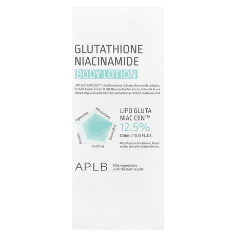 APLB, Glutathione Niacinamide Body Lotion , 10.14 fl oz (300 ml) - Supply Center USA