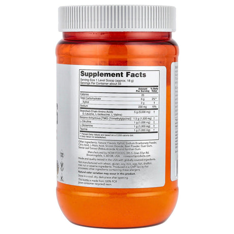 NOW Foods, Sports, BCAA Big 6, Watermelon, 21.16 oz (600 g) - Supply Center USA