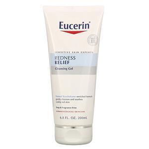 Eucerin, Redness Relief, Cleansing Gel, Fragrance Free, 6.8 fl oz (200 ml) - Supply Center USA