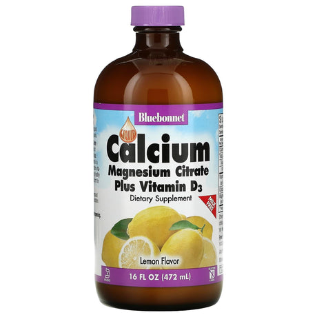 Bluebonnet Nutrition, Liquid Calcium Magnesium Citrate & Vitamin D3, Blueberry, 16 fl oz (473 ml) - Supply Center USA