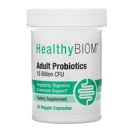 HealthyBiom, Adult Probiotics, 15 Billion CFU, 30 Veggie Capsules - Supply Center USA