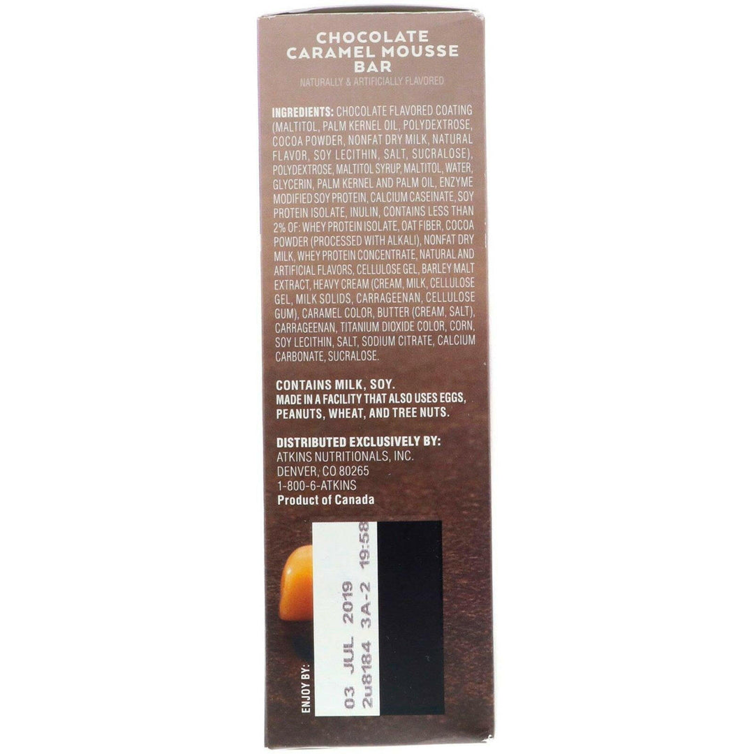 Atkins, Endulge, Chocolate Caramel Mousse Bar, 5 Bars, 1.2 oz (34 g) Per Bar - HealthCentralUSA