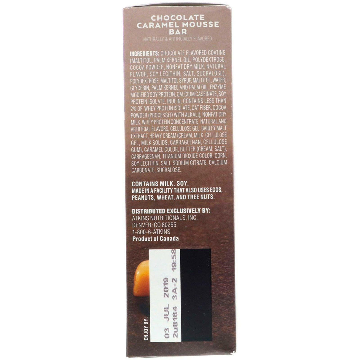 Atkins, Endulge, Chocolate Caramel Mousse Bar, 5 Bars, 1.2 oz (34 g) Per Bar - Supply Center USA