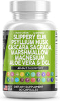 Clean Nutraceuticals Slippery Elm 5000Mg Psyllium Husk 2000Mg Pre Probiotic Digestive Gut Health Supplement with Aloe Vera Cascara Sagrada 2000Mg Marshmallow Root DGL Licorice Senna Extract - Supply Center USA