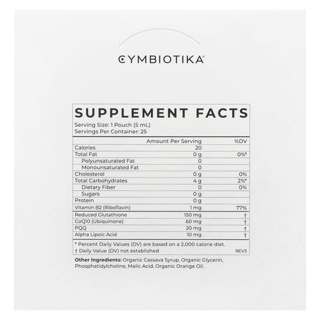 Cymbiotika, Glutathione, Liposomal, Citrus Berry, 25 Pouches, 5 ml Each - Supply Center USA