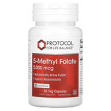 Protocol for Life Balance, 5-Methyl Folate, 5,000 mcg , 50 Veg Capsules - Supply Center USA