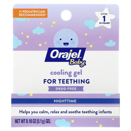 Orajel, Baby, Cooling Gel For Teething, Nighttime, 0+Years, 0.18 oz (5.1 g) - Supply Center USA