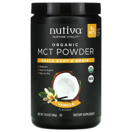 Nutiva, Organic MCT Powder, Vanilla, 10.6 oz (300 g) - Supply Center USA