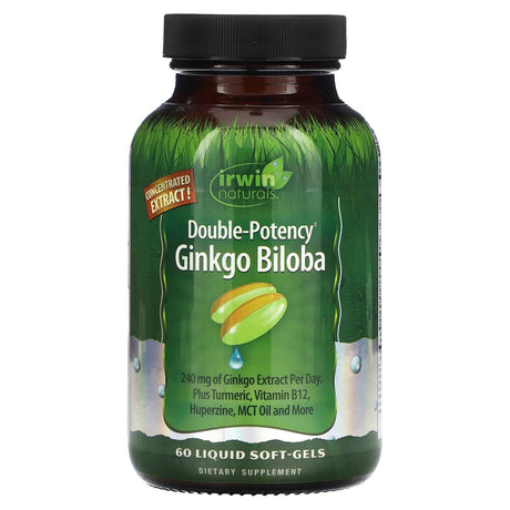 Irwin Naturals, Ginkgo Biloba, Double-Potency , 60 Liquid Soft-Gels - Supply Center USA