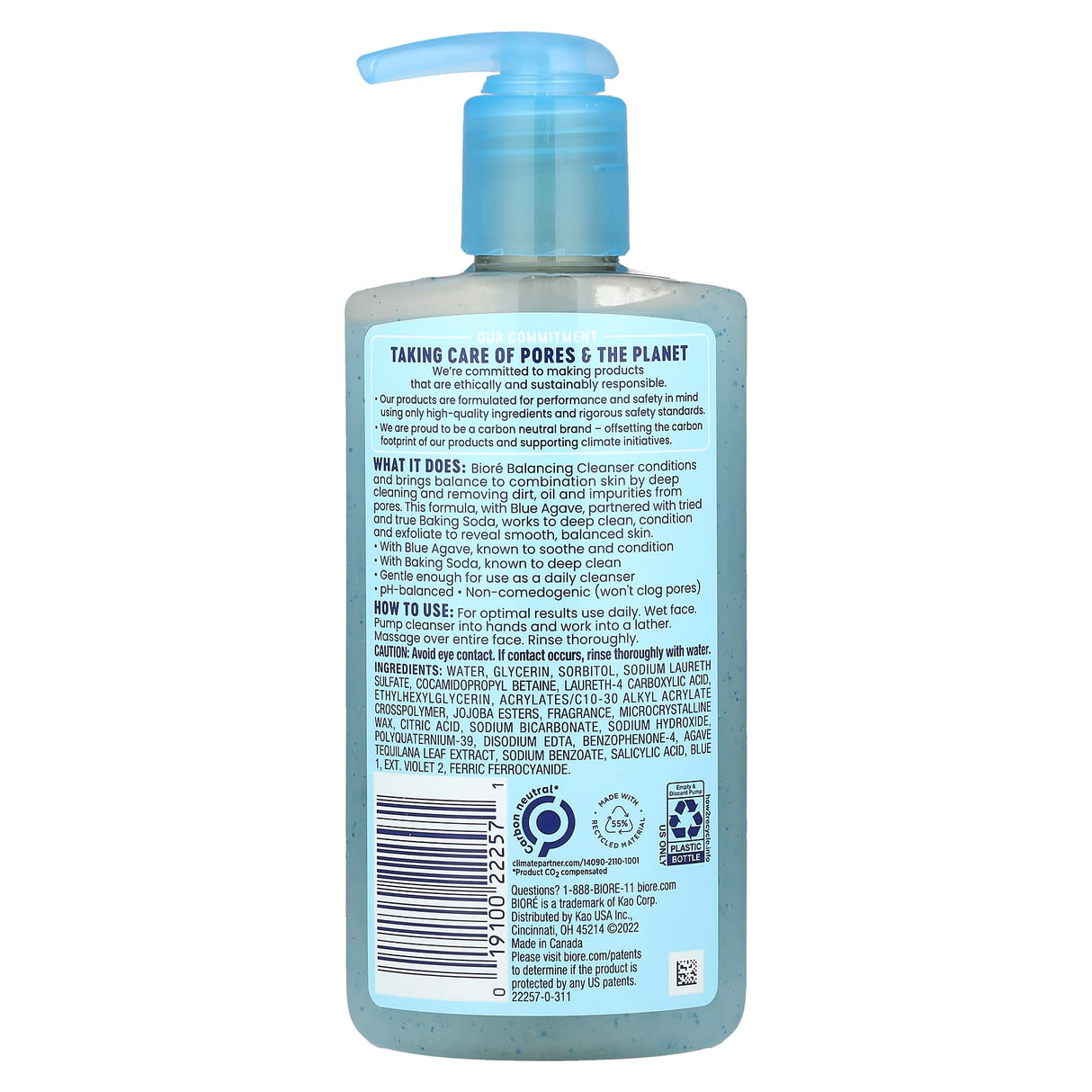 Biore, Balancing Pore Cleanser, Blue Agave + Baking Soda, 6.77 fl oz (200 ml)