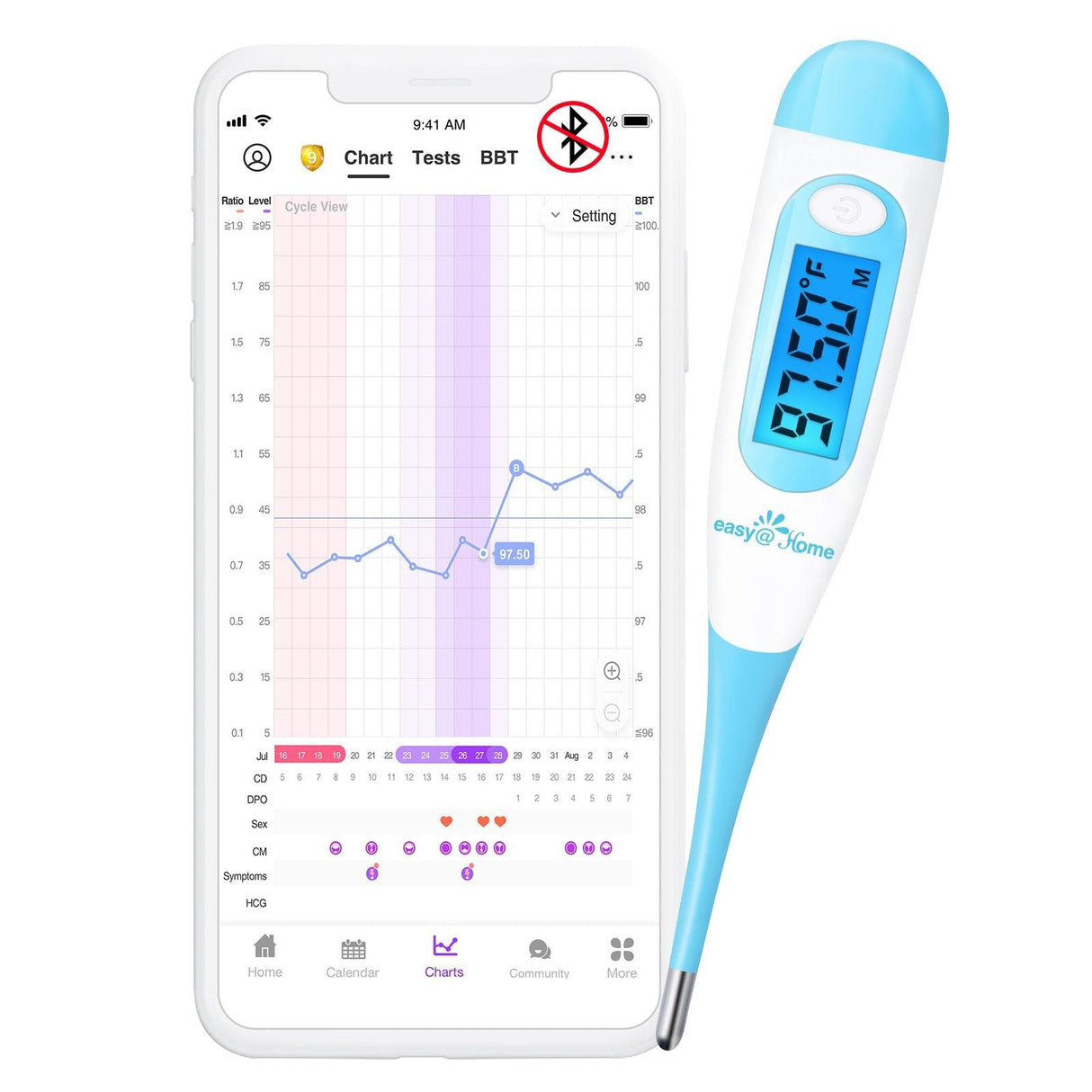 Easy@Home, Digital Basal Thermometer, 1 Thermometer - Supply Center USA