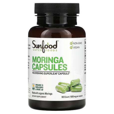 Sunfood, Moringa Capsules, 600 mg, 90 Count - Supply Center USA