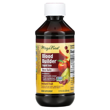 MegaFood, Blood Builder Liquid Iron, Once Daily, Orchard Fruit, 15.8 fl oz (470 ml) - Supply Center USA