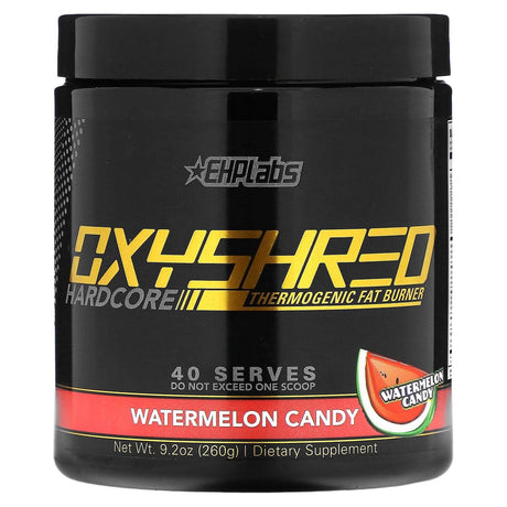 EHPlabs, Oxyshred Hardcore, Thermogenic Fat Burner, Watermelon Candy, 9.2 oz (260 g) - Supply Center USA