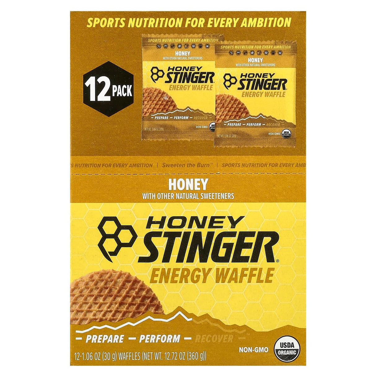 HoneyStinger, Energy Waffle, Honey , 12 Waffles, 1.06 oz (30 g) Each - Supply Center USA