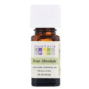 Aura Cacia, 100% Pure Essential Oil, Rose Absolute, .125 fl oz (3.7 ml) - HealthCentralUSA