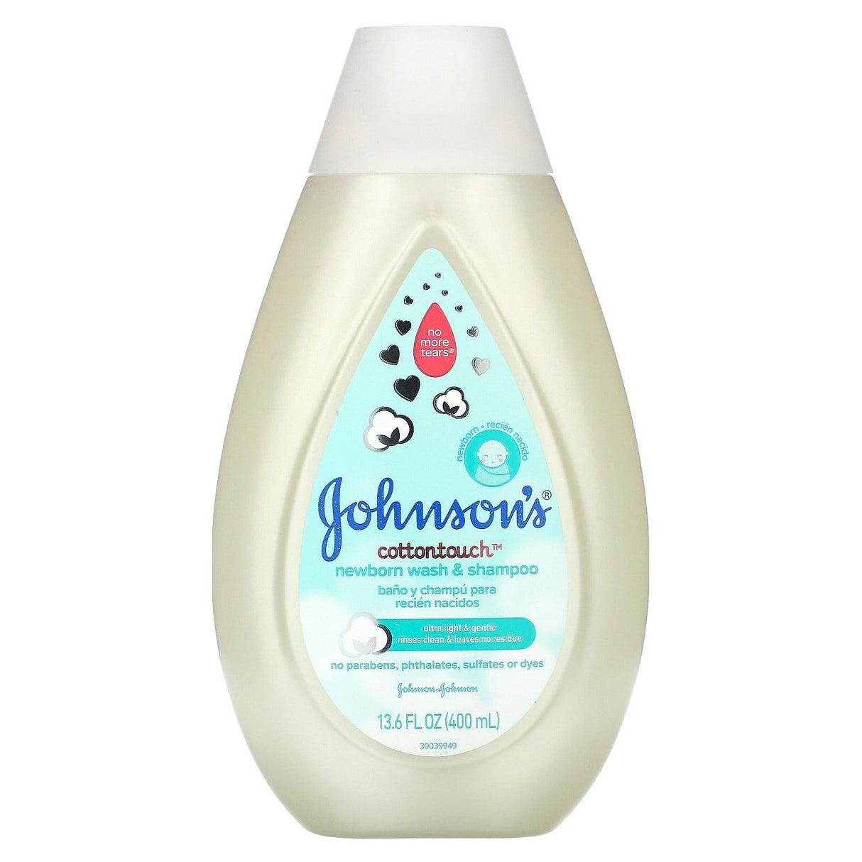 Johnson & Johnson, Cottontouch, Newborn Wash & Shampoo, 13.6 fl oz (400 ml) - Supply Center USA