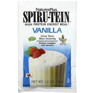 Nature's Plus, Spiru-Tein, High Protein Energy Meal, Vanilla, 8 Packets, 1.2 oz (34 g) Each - Supply Center USA