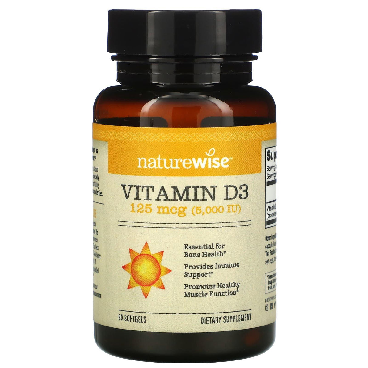 NatureWise, Vitamin D3, 125 mcg (5,000 IU), 360 Softgels - Supply Center USA