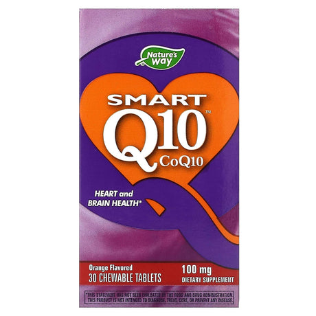 Nature's Way, Smart Q10, Orange, 100 mg , 30 Chewable Tablets - Supply Center USA