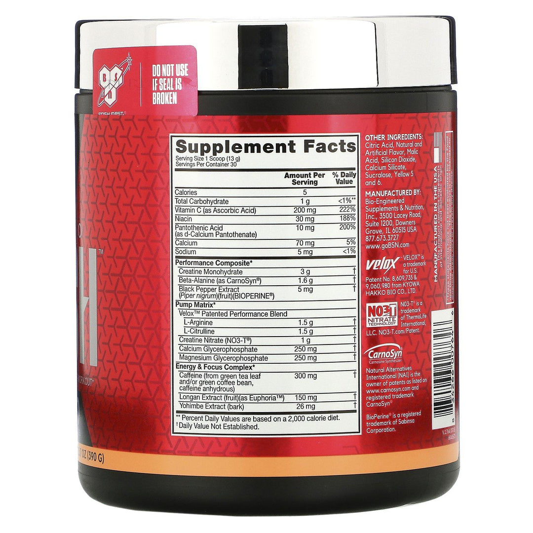 BSN, ENDORUSH, Pre-Workout, Island Cooler, 13.7 oz (390 g) - HealthCentralUSA