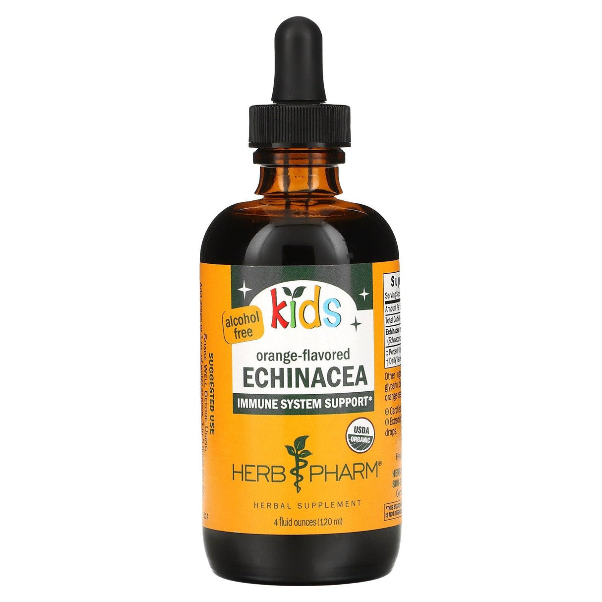 Herb Pharm, Kids Echinacea, Alcohol Free, Orange , 4 fl oz (120 ml) - Supply Center USA