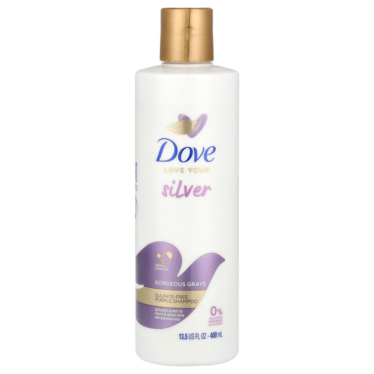 Dove, Sulfate-Free Purple Shampoo, Gorgeous Grays , 13.5 fl oz (400 ml) - Supply Center USA