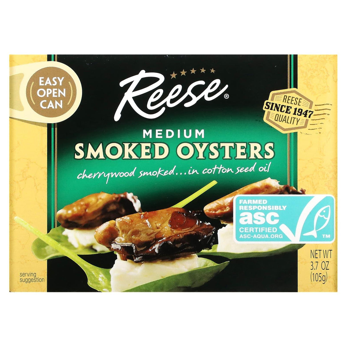 Reese, Medium Smoked Oysters, 3.70 oz (105 g) - Supply Center USA