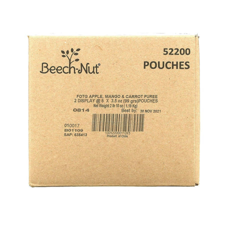 Beech-Nut, Fruities, 6+ Months, Apple, Peach & Strawberries, 12 Pouches, 3.5 oz (99 g) Each - Supply Center USA