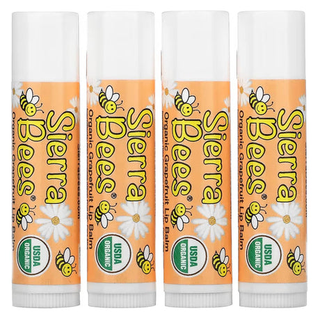 Sierra Bees, Organic Lip Balms, Creme Brulee, 4 Pack, 0.15 oz (4.25 g) Each - Supply Center USA