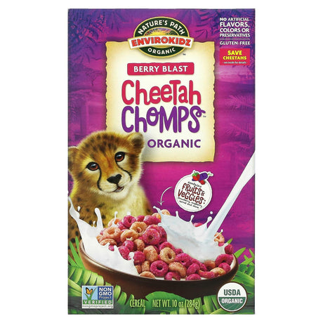 Nature's Path, EnviroKidz, Organic Berry Blast Cheetah Chomps Cereal, 10 oz (284 g) - Supply Center USA