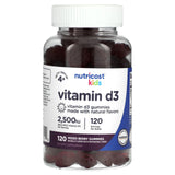 Nutricost, Kids, Vitamin D3, Ages 4+, Mixed Berry, 62.5 mcg (2,500 IU), 120 Gummies - Supply Center USA