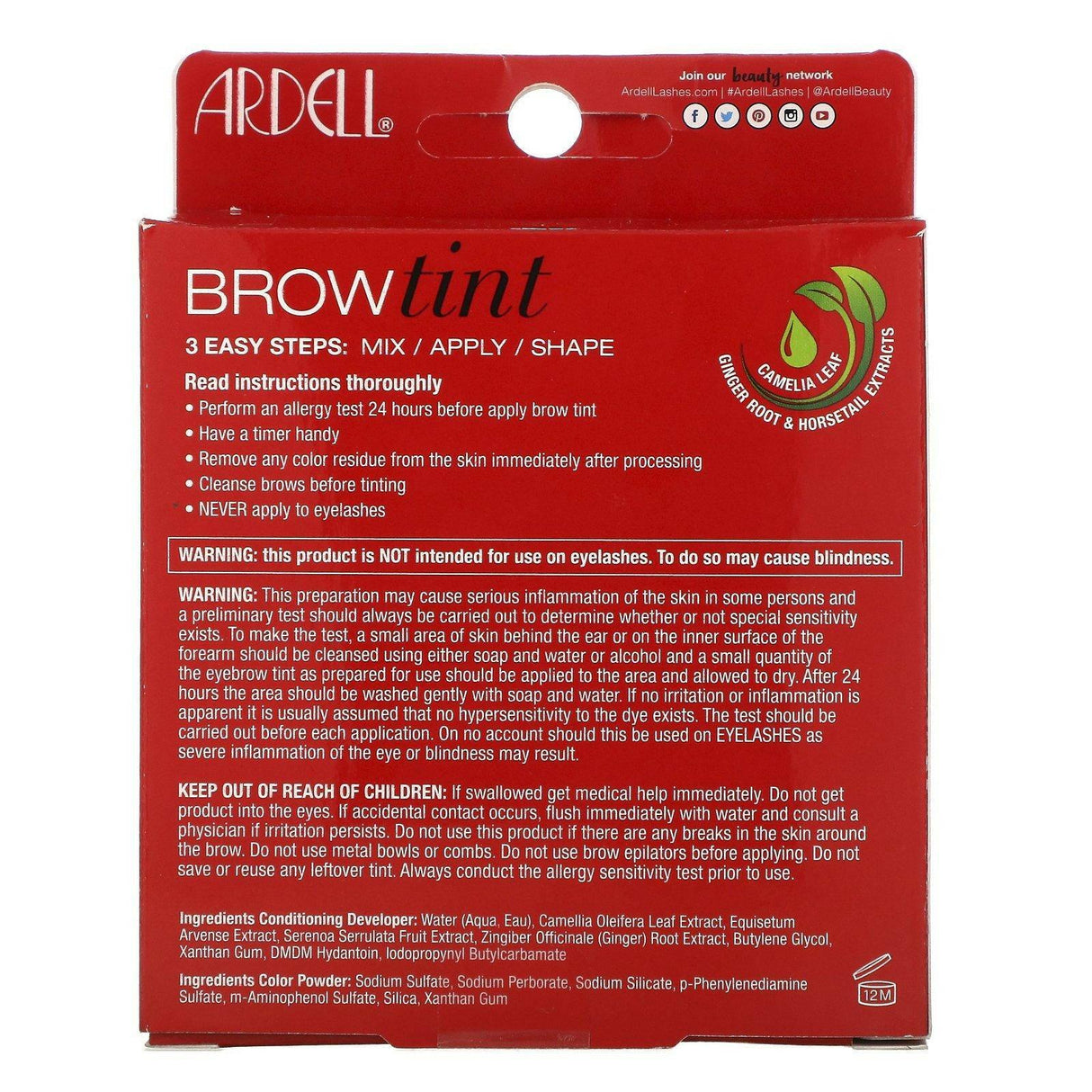 Ardell, Brow Tint, Medium Brown, 5 Piece Set - Supply Center USA