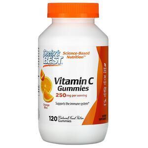 Doctor's Best, Vitamin C Gummies, Orange Bliss, 250 mg, 120 Gummies - Supply Center USA