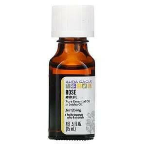 Aura Cacia, Pure Essential Oil, Rose Absolute, .5 fl oz (15 ml) - HealthCentralUSA