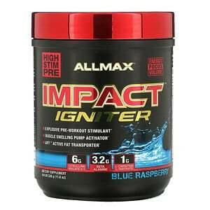 ALLMAX Nutrition, IMPACT Igniter, Pre-Workout, Blue Raspberry, 11.6 oz (328 g) - HealthCentralUSA