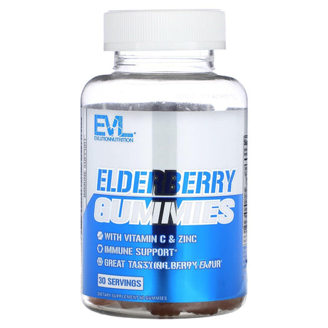 EVLution Nutrition, Elderberry Gummies, Berry, 60 Gummies - Supply Center USA