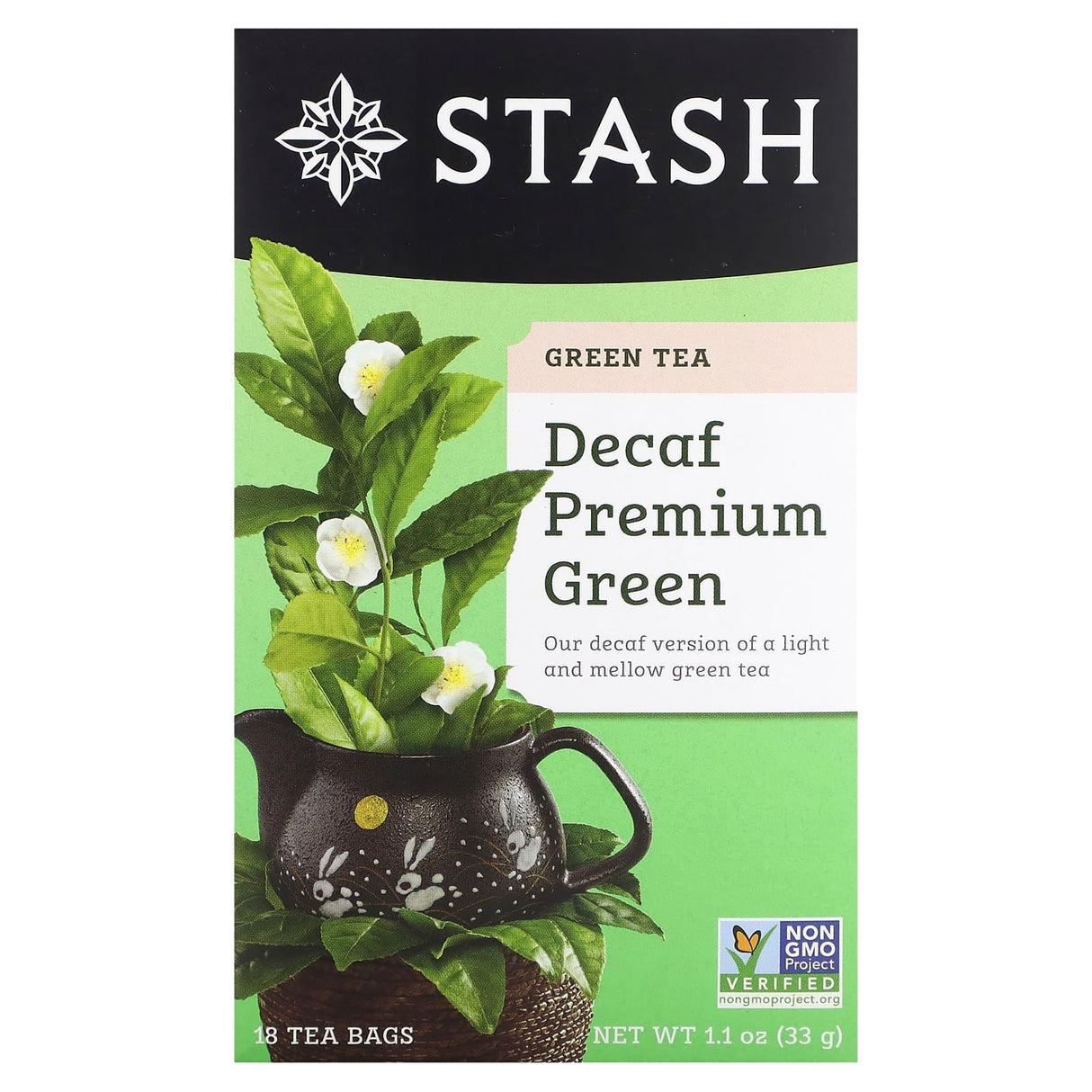 Stash Tea, Premium Green Tea, Decaf , 18 Tea Bags, 1.1 oz (33 g) - Supply Center USA