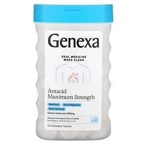 Genexa, Antacid Maximum Strength, Organic Berry & Vanilla , 1000 mg , 72 Chewable Tablets - Supply Center USA