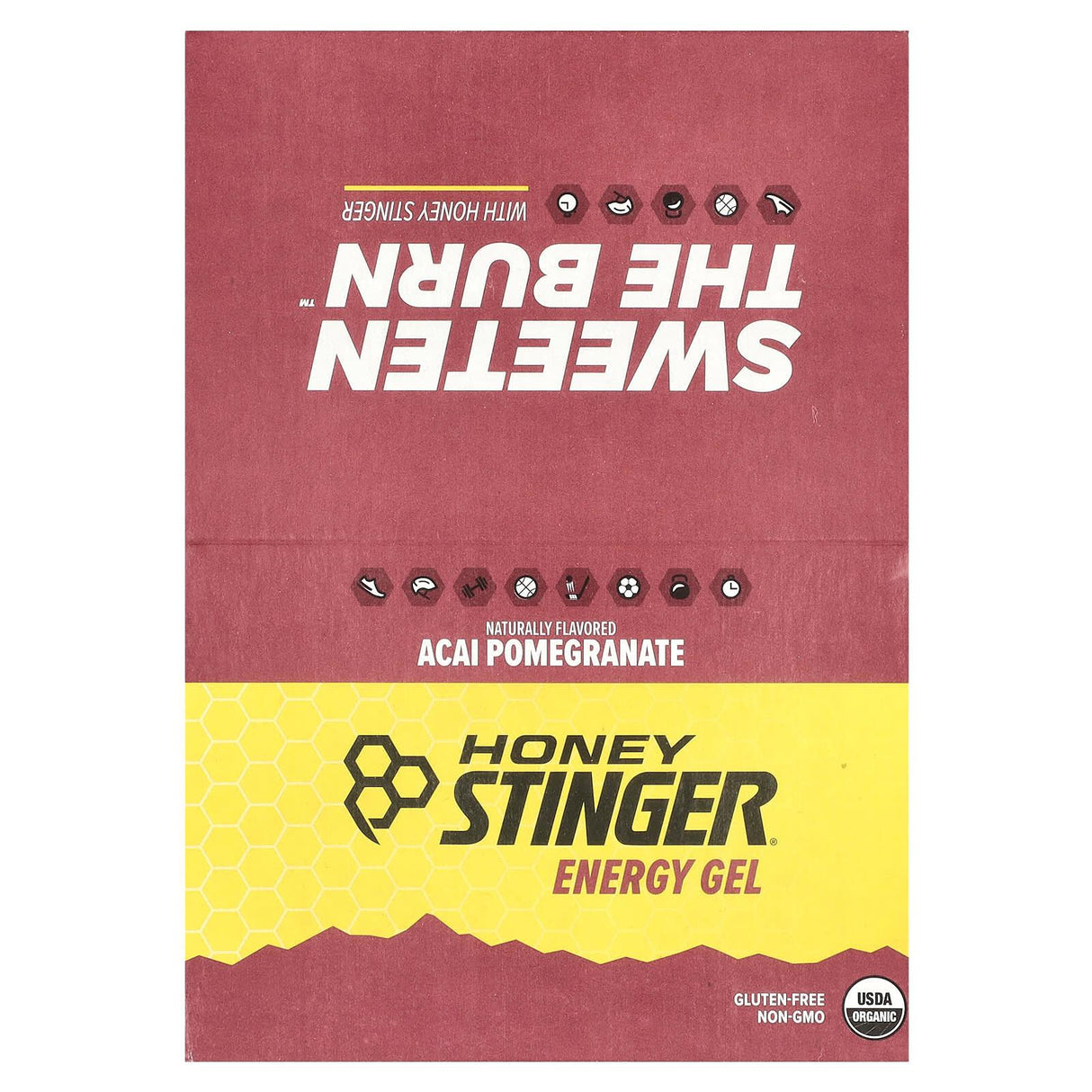 HoneyStinger, Energy Gel, Acai Pomegranate , 24 Packets, 1.1 oz (31 g) Each - Supply Center USA